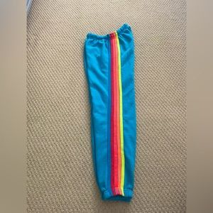 Aviator Nation Neon Blue 5 Stripe Sweatpants. Size Small.